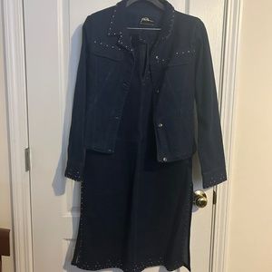 FUBU size 5/6 denim skirt set